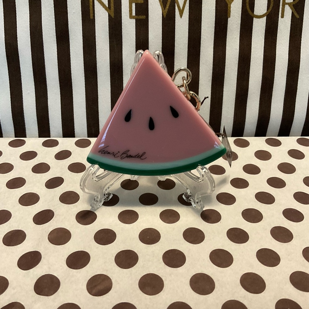 NWT Henri Bendel Watermelon Key Ring Purse Charm - Picture 8 of 8